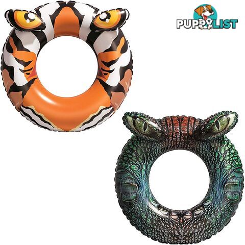 Bestway Crocodile or Tiger Swim Ring Assorted Designs - 6942138952575