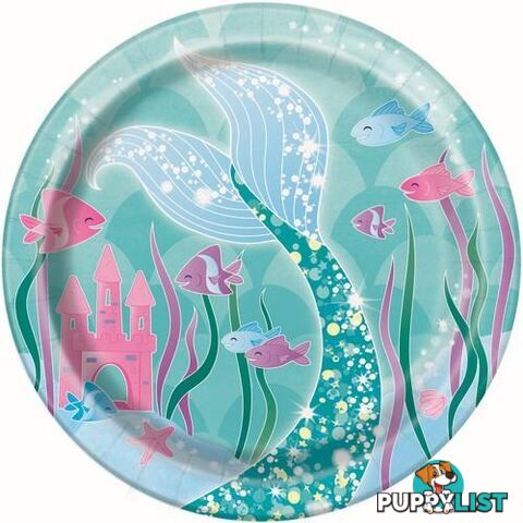 Mermaid 8 x 18cm (7) Paper Plates - 011179583249