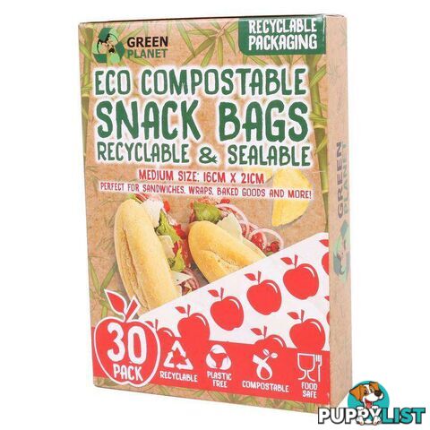 Compostable Snack Bags Medium 30 Pack - 9328644054427