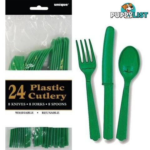 Emerald Green 24 Assorted Cutlery - 011179318742