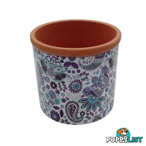 Large Pot Mosaic Range 16x14cm Purple Paisley Design - 801051