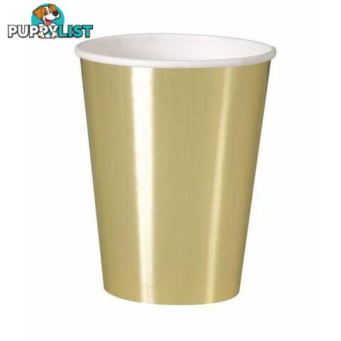 Gold Foil 8 x 355ml (12oz) Paper Cups - 011179322961