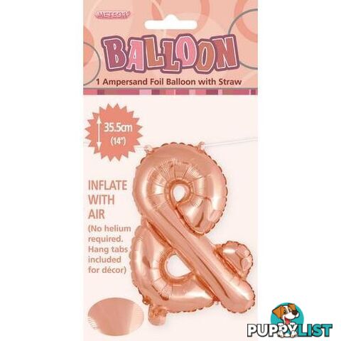 Rose Gold & Alphabet Foil Balloon 35cm (14) - 9311965447764