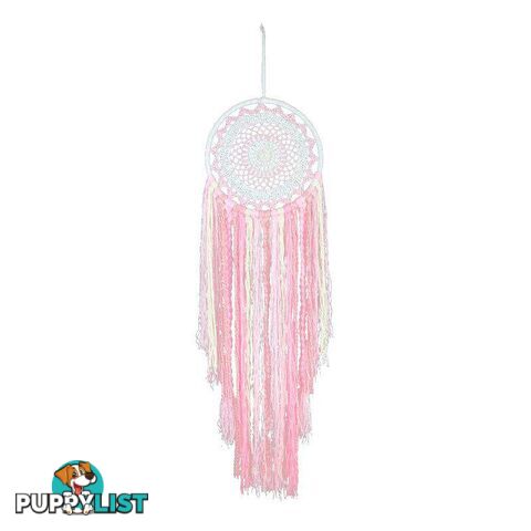 Crochet Dream Catcher with Braids 27cm - Pink - 800262