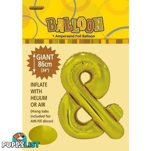 Gold & Alphabet Foil Balloon 86cm (34) - 9311965431862