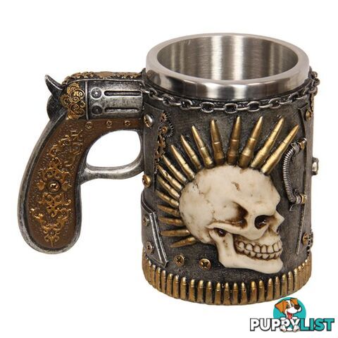 Skull Gun Handle Stein 14 cm - 9319844609913