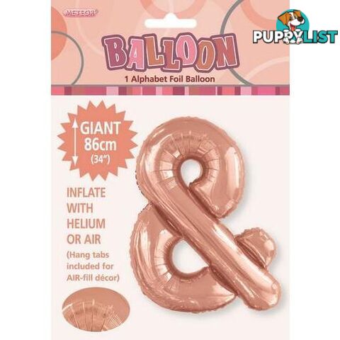 Rose Gold & Alphabet Foil Balloon 86cm (34) - 9311965429463