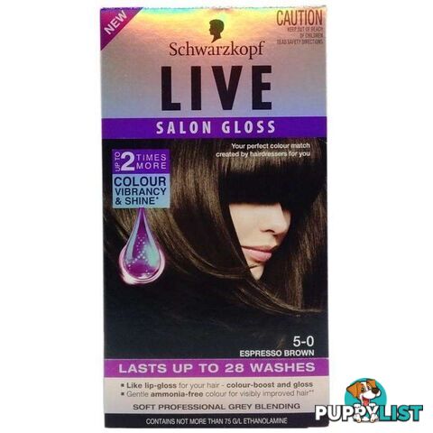 Schwarzkopf Live Gloss Espresso Brown Colour - 9310714220726