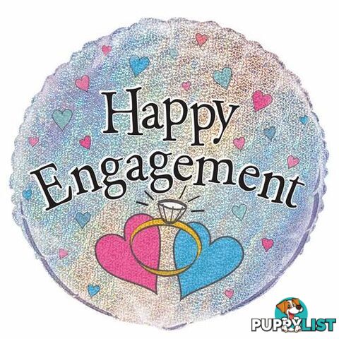 Happy Engagement 45cm (18) Foil Prismatic Balloons Packaged - 011179555215