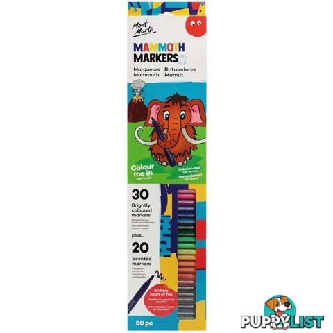 Mammoth Markers Set 50 Piece - 9328577034800