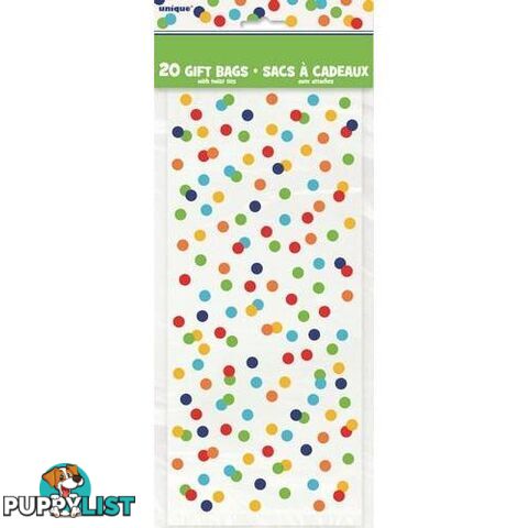 Rainbow Polka Dot 20 x Cello Bags - 011179582570