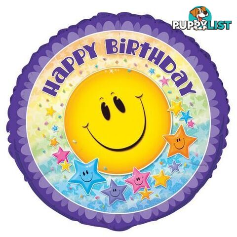 Smiley Stars 45cm (18) Foil Balloon Packaged - 011179123216