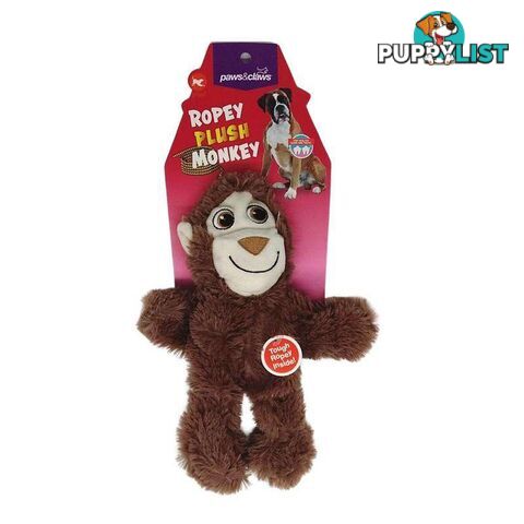 Pet Toy Ropey Plush Monkey 29cm - 9340957079416