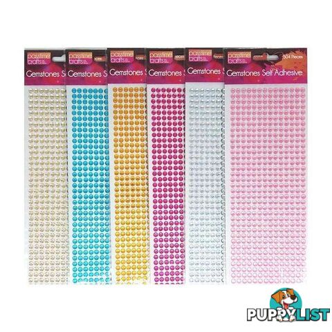 Self Adhesive Gemstones Single Colours Pack of 6 - 900001