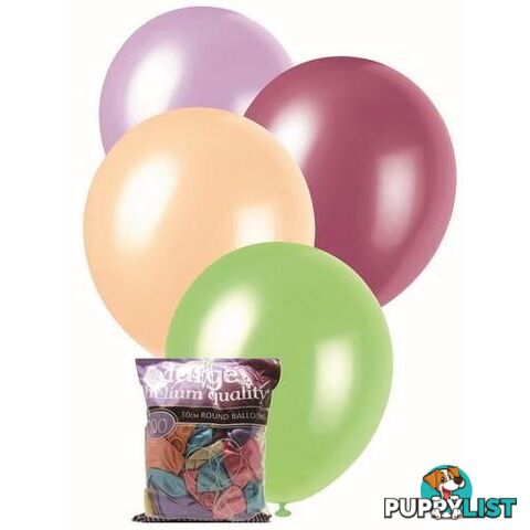 Assorted - 100 x 30cm (12) Pearl Balloons - 9311965012801