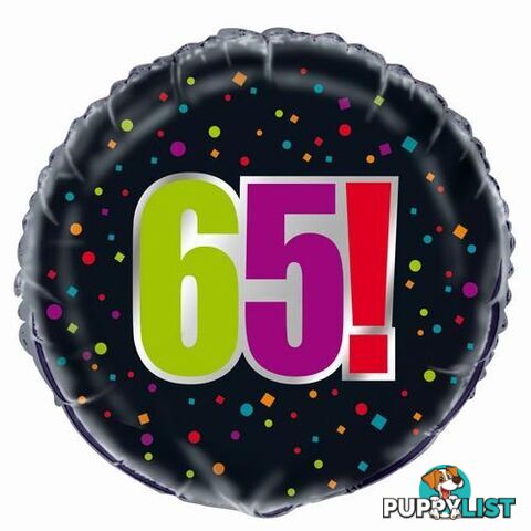 Birthday Cheer 65 45cm (18) Foil Balloon Packaged - 011179458295