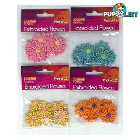 Embroidered Flowers Pack of 4 - 900025