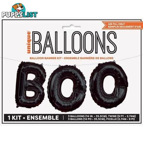 Boo 35.5cm (14) Foil Letter Balloon Kit - 011179521463