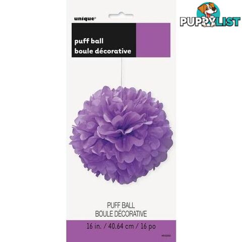 Puff Ball Decor Pretty Purple 40cm (16) - 011179632022