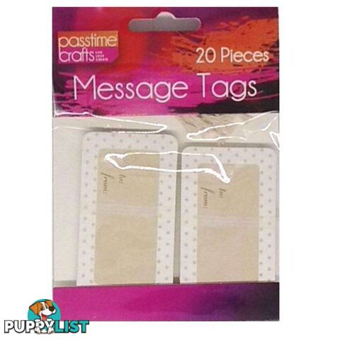 Message Tag Rectangular with Dots 20 Pack - 800341