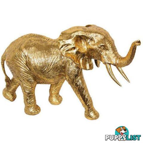 Gold Colour Elephant Statue 54x35cm - 9319844630498