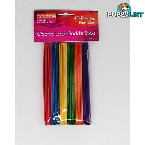 Wood Jumbo Sticks Colour 15cm 40 Pack - 9348291003029