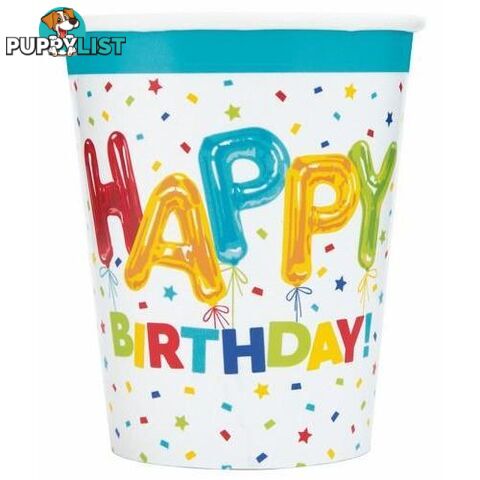 Happy Balloon 8 x 270mL Paper Cups - 011179731060