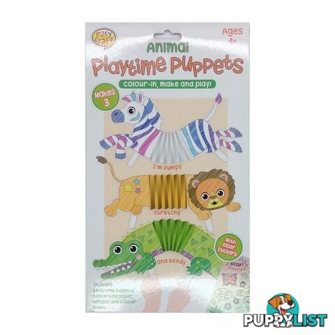 Playtime Puppet Craft Kits Jumpy Stretch and Bendy Assorted 3 Designs - 800668