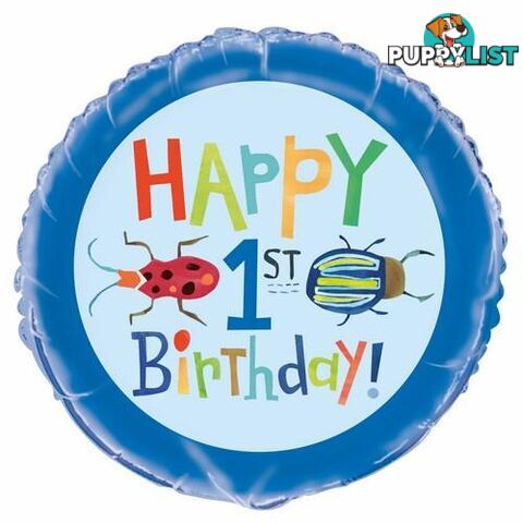 Bug Happy 1st Birthday 45cm (18) Foil Balloon Packaged - 011179733576