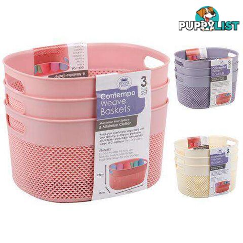 Contempo Basket 8L 3Pk - 9328644053833