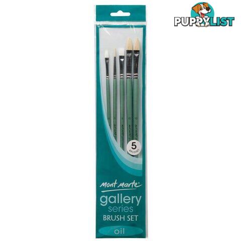 Mont Marte Gallery Series Brush Set Oils 5pcs - 9328577016813