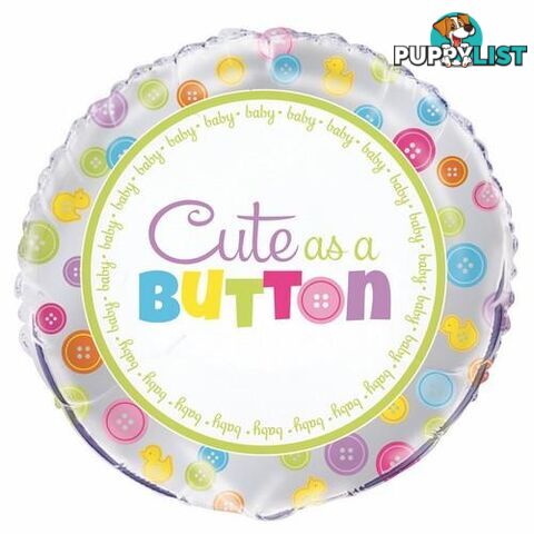 Cute As A Button 45cm (18) Foil Balloon Packaged - 011179539680