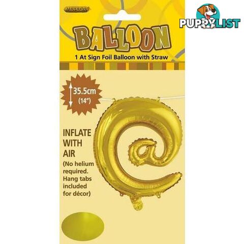 Gold @ Alphabet Foil Balloon 35cm (14) - 9311965446798