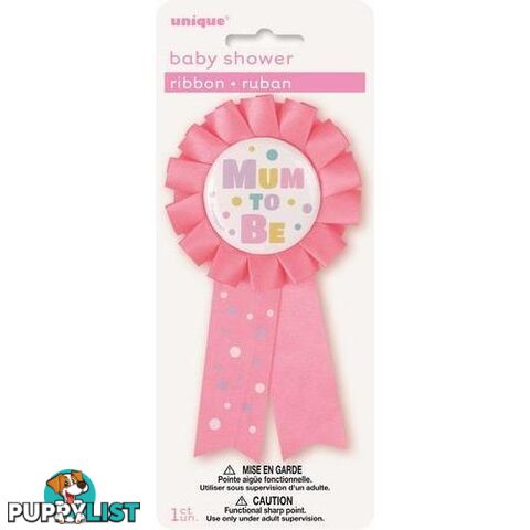 Mum To Be Award Ribbon Pink - 011179139170