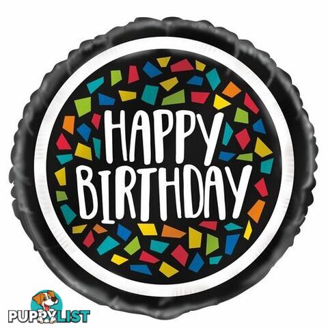 Colourful Mosaic Happy Birthday 45cm (18) Foil Balloon Packaged - 011179731770