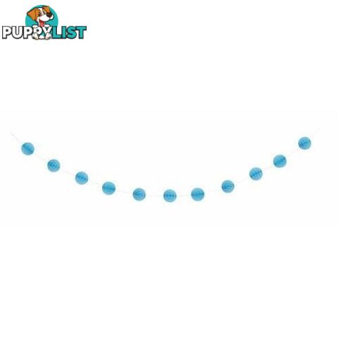 Honeycomb Ball Garland 2.13m (7) - Powder Blue - 011179633784