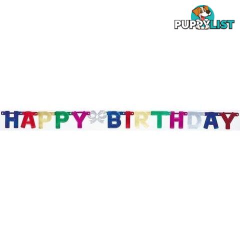 Happy Birthday Jointed Banner - Deluxe 125m - 011179090112