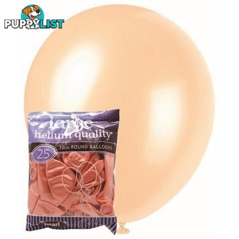 Apricot - 25 x 30cm (12) Pearl Balloons - 9311965025832