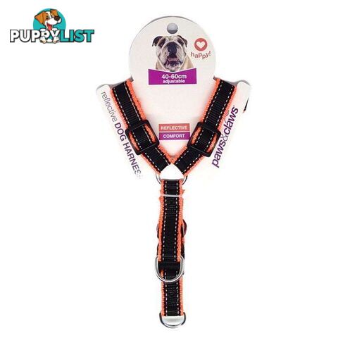 Pet Dog Harness Reflective Edge Orange 2cmx60cm - 800420