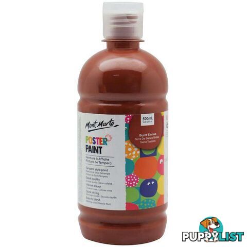 Poster Paint 500ml (16.91oz) - Burnt Sienna - 9328577035708