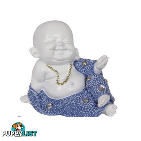 Small Sitting Buddha Monk Blue and White 1Pc - 9319844600842