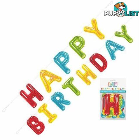 Happy Balloon 2 Piece Letter Banner 2.7m (9) - 011179731084