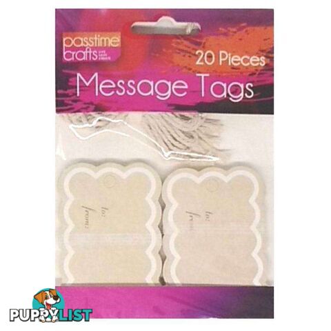 Message Tag Rectangular with Scallops 20 pcs - 800342