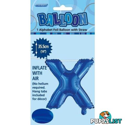 Royal Blue x Alphabet Foil Balloon 35cm (14) - 9311965447337