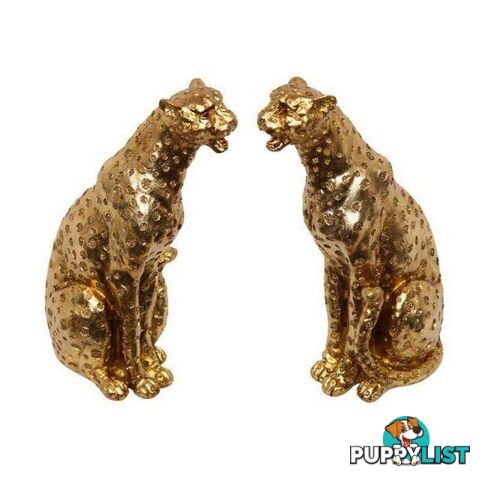 Gold Art Sitting Leopard 1 pcs 17cm - 9319844624961