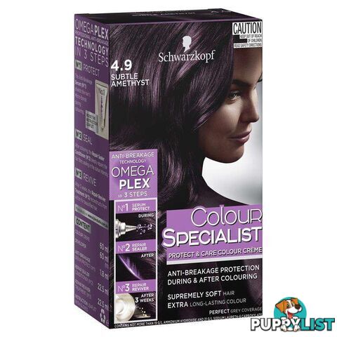 Schwarzkopf Specialist Protect & Care Colour Creme 4.9 Subtle Amethyst 3Pk - 900052