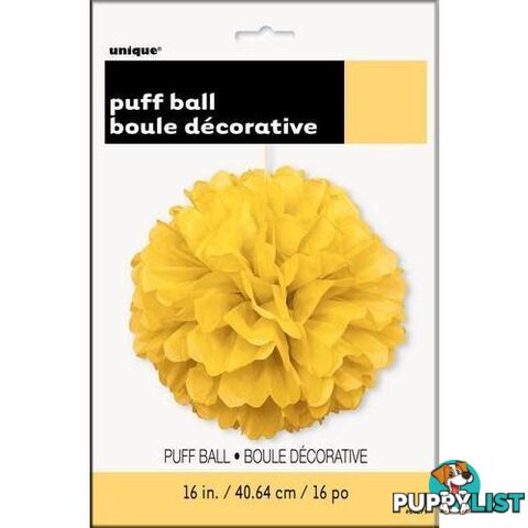 Puff Ball Decor Sunflower Yellow 40cm (16) - 011179642717