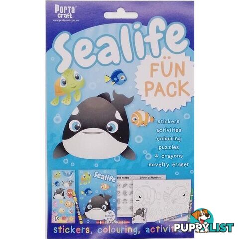 Sealife Fun Pack Stickers Colouring and Activities - 9332365143759