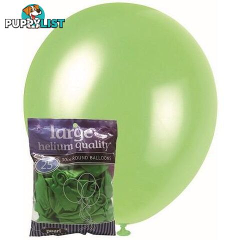 Lime Green - 25 x 30cm (12) Pearl Balloons - 9311965025900