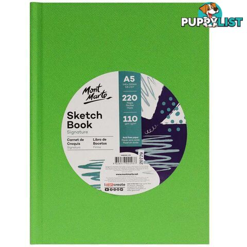 Sketch Book Hard Cover 110gsm A5 220 Page - 9328577022937